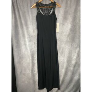 NEW Scott McClintock Black Floor Length Vintage Beaded Back Lace Dress Size 10